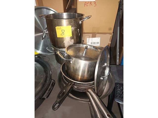 Lot 8 - kookpotten en pannen. 8 stuks - afbeelding 1 van  3