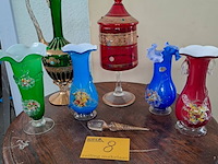 Lot 8 - lot vintage decoratie gekleurd glas art deco uraniumglas - 4