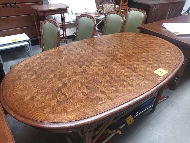 Lot 8 - ovalen tafel en stoelen - afbeelding 5 van  8