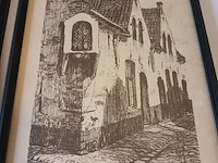 Lot 8 - pentekeningen brugge. 2 stuks - afbeelding 3 van  5
