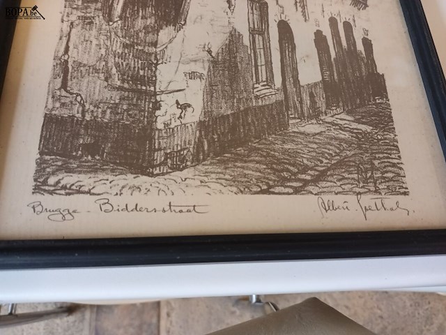 Lot 8 - pentekeningen brugge. 2 stuks - afbeelding 5 van  5