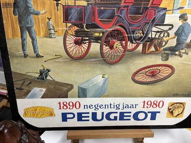 Lot 8 - retro reclame-illustratie peugeot - get. - afbeelding 3 van  3