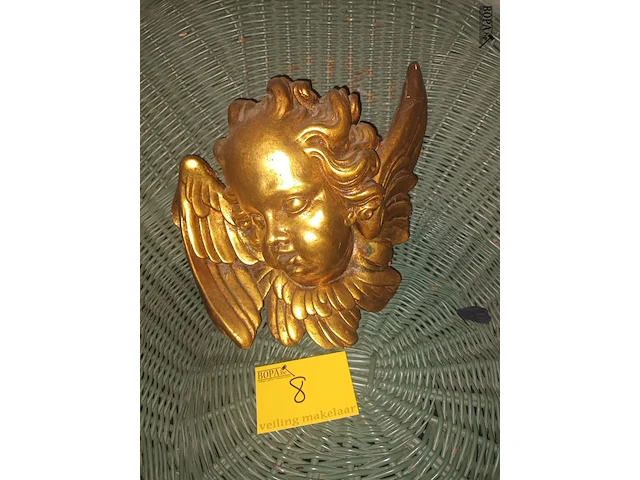 Lot 8 - vergulde engel in gips - afbeelding 1 van  4