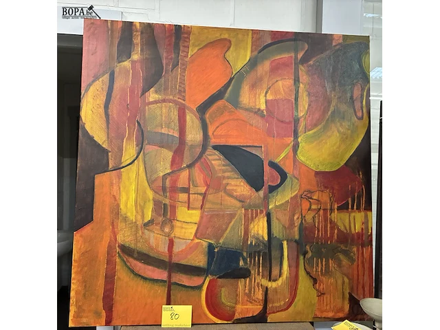 Lot 80 - abstract acrylschilderij - afbeelding 1 van  2