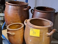 Lot 80 - antieken keulse potten in geglazuurd aardewerk - 4 stuks