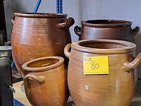 Lot 80 - antieken keulse potten in geglazuurd aardewerk - 4 stuks - afbeelding 2 van  6