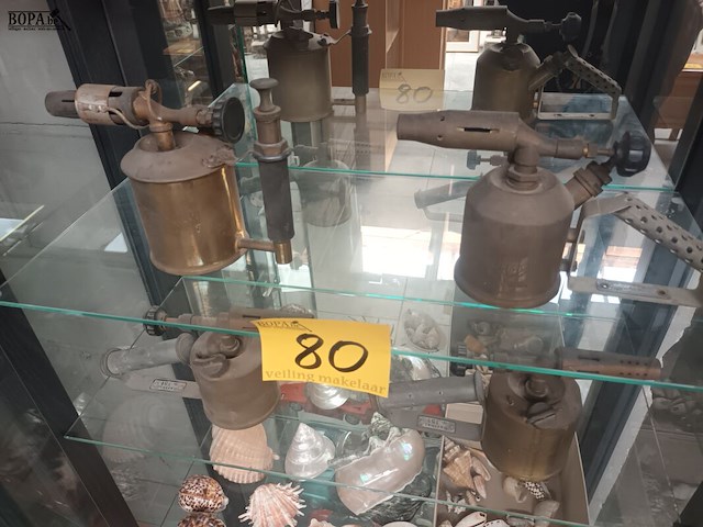 Lot 80 - gasbranders in koper. 4 stuks - afbeelding 1 van  5