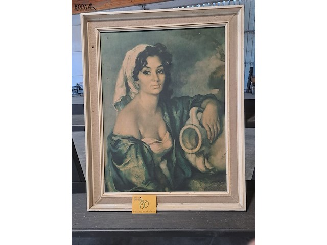 Lot 80 - replica vrouw met kruik van fransisco ribera gomez - afbeelding 1 van  1