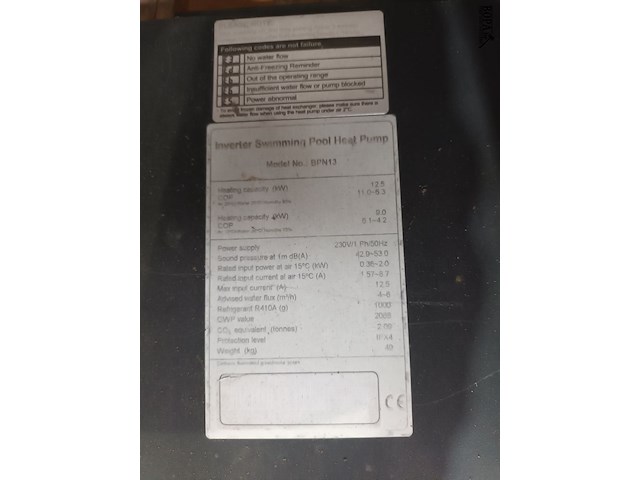 Lot 80 - warmtepomp voor zwembad - afbeelding 3 van  3