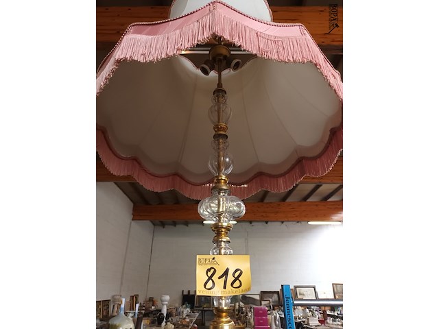 Lot 818 - staande lamp in koper en glas - afbeelding 4 van  4