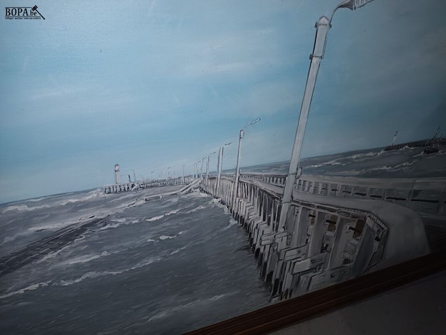 Lot 82 - schilderij de pier - afbeelding 2 van  4