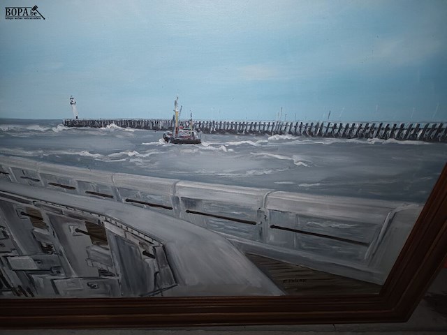 Lot 82 - schilderij de pier - afbeelding 3 van  4