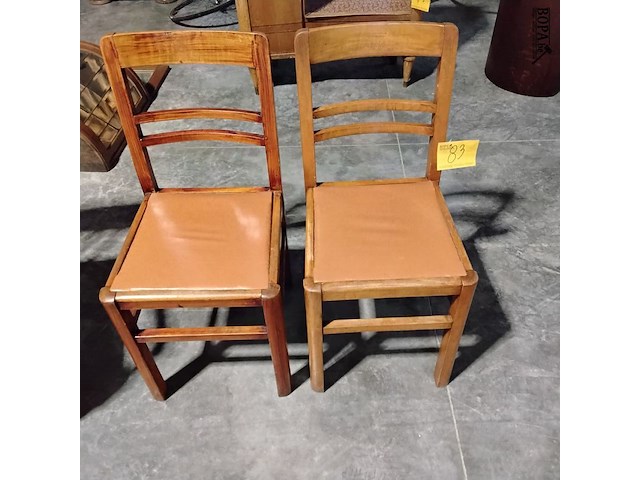 Lot 83 - antieken belgische eetkamerstoelen '30 - collectorsitem - ar - afbeelding 1 van  3