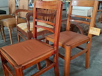 Lot 83 - antieken belgische eetkamerstoelen '30 - collectorsitem - ar - afbeelding 2 van  3