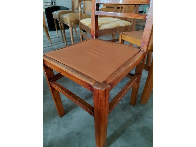 Lot 83 - antieken belgische eetkamerstoelen '30 - collectorsitem - ar - afbeelding 3 van  3