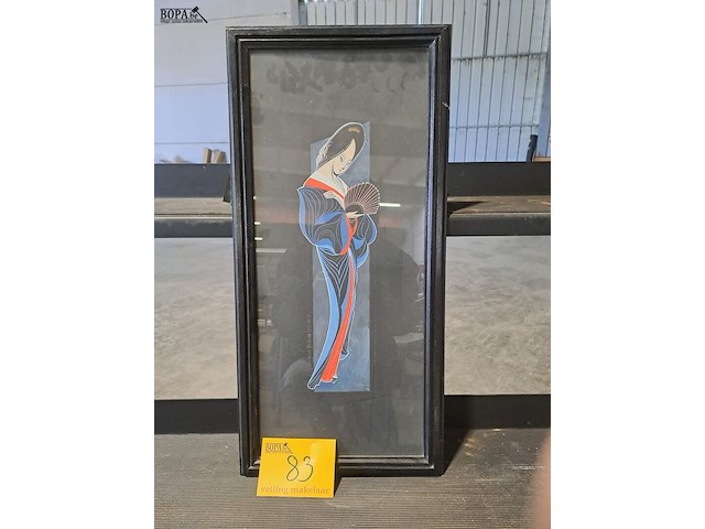 Lot 83 - prent oosterse vrouw - gesigneerd - afbeelding 1 van  3