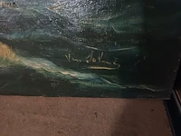 Lot 83 - schilderij van zeilschip - afbeelding 2 van  3