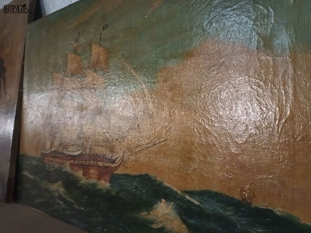 Lot 83 - schilderij van zeilschip - afbeelding 3 van  3
