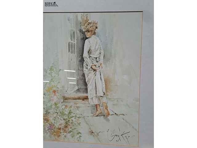 Lot 84 - duo ingelijste replica aquarellen gordon king - romantische - afbeelding 2 van  3