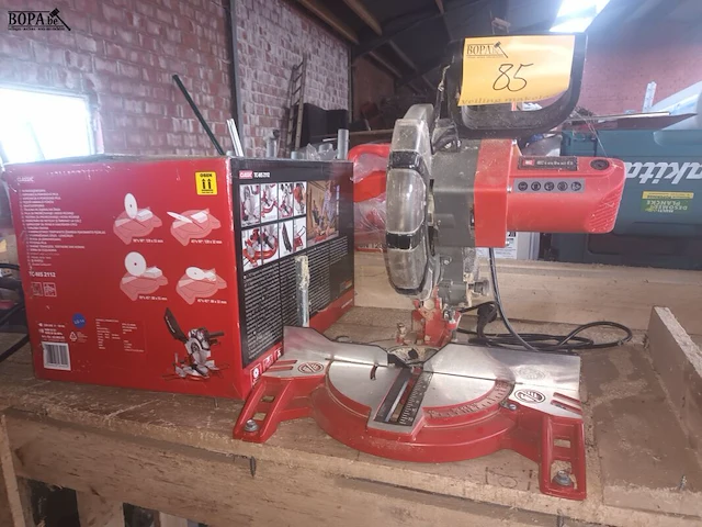 Lot 85 - einhell verstekzaagmachine op bank - afbeelding 1 van  5