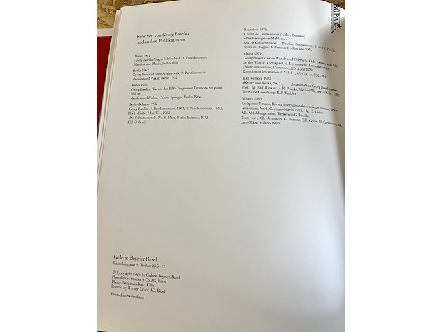 Lot 85 - gerg baselitz en raushenberg 2 boeken - afbeelding 6 van  10