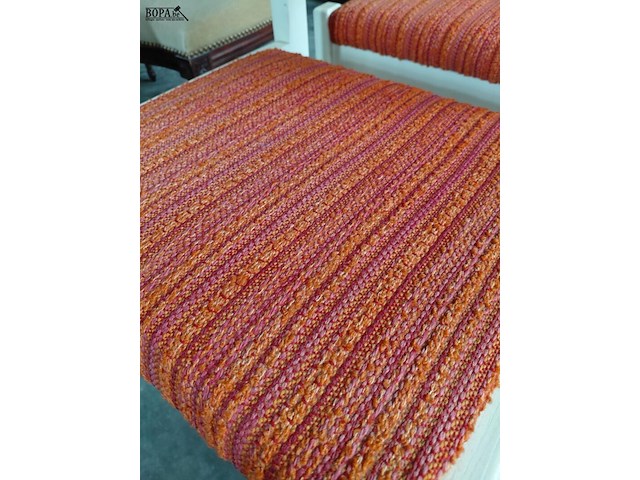 Lot 85 - set deense vintage eetkamerstoelen - stuks - oranje - afbeelding 4 van  4