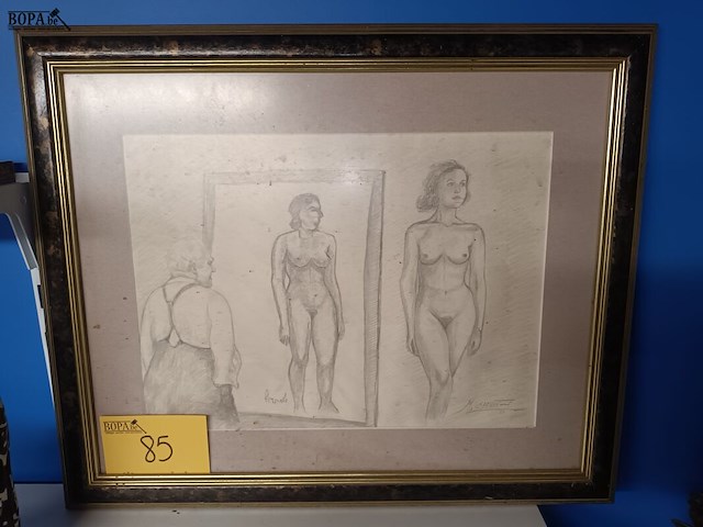 Lot 85 - tekening in kader - afbeelding 2 van  5