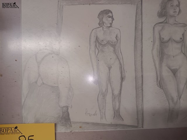 Lot 85 - tekening in kader - afbeelding 3 van  5