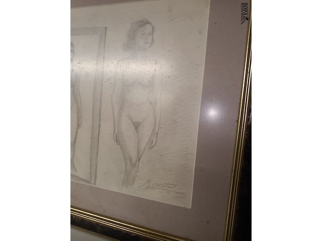 Lot 85 - tekening in kader - afbeelding 4 van  5