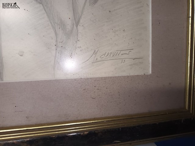 Lot 85 - tekening in kader - afbeelding 5 van  5