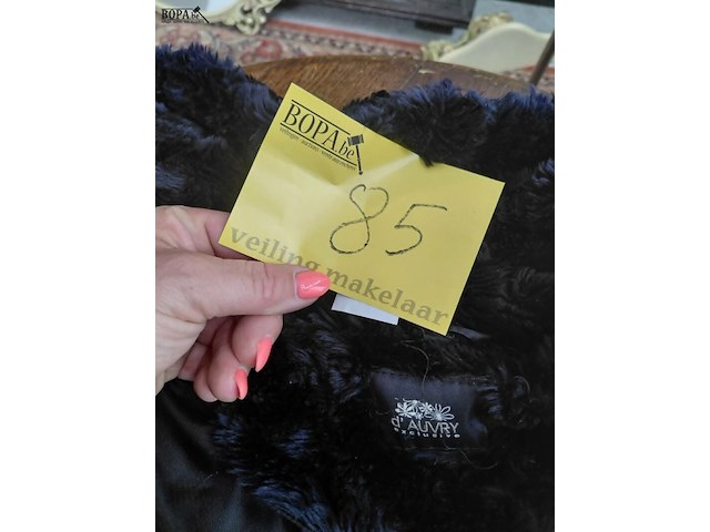 Lot 85 - zwarte nepbonten winterjas d' auvry exclusieve xl - afbeelding 3 van  3