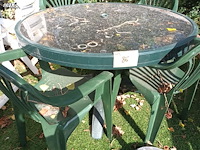 Lot 86 - ronde tuintafel met stoelen - afbeelding 4 van  4