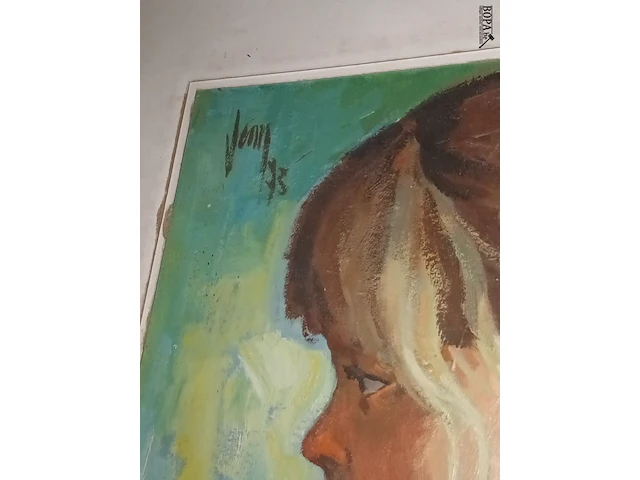 Lot 86 - schilderij van kind in kader - afbeelding 3 van  3