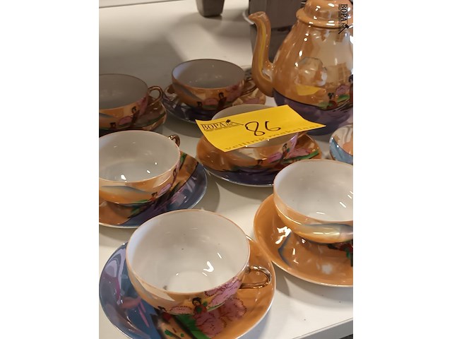 Lot 86 - thee servies. 15 stuks - afbeelding 4 van  4