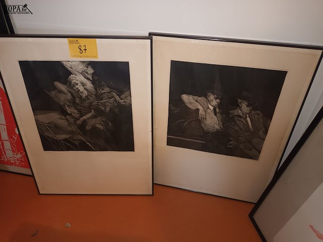Lot 87 - etsen van piet peere. 2 stuks - afbeelding 1 van  6