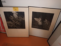 Lot 87 - etsen van piet peere. 2 stuks - afbeelding 1 van  6