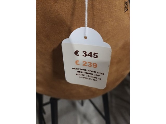 Lot 87 - roterende barkruk river. 2 stuks - afbeelding 4 van  4