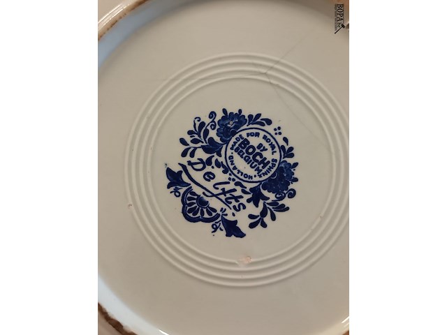 Lot 87 - sierborden wit/blauw. 3 stuks - afbeelding 3 van  7