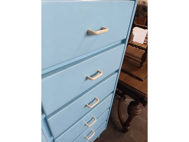 Lot 877 - retro blauwe kast - afbeelding 4 van  4