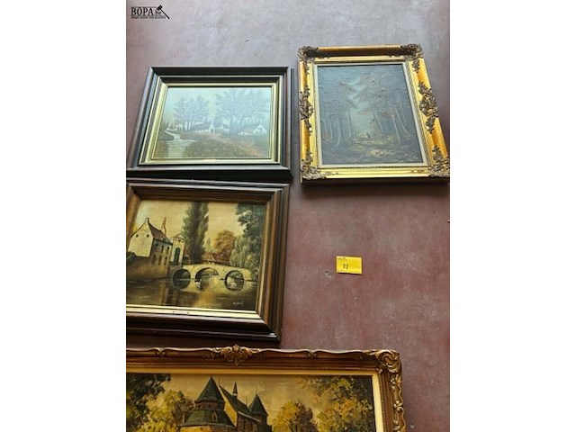 Lot 88 - lot schilderijen diverse olieverf - getekend - afbeelding 1 van  10