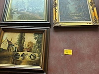 Lot 88 - lot schilderijen diverse olieverf - getekend - afbeelding 1 van  10