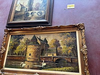 Lot 88 - lot schilderijen diverse olieverf - getekend - afbeelding 3 van  10