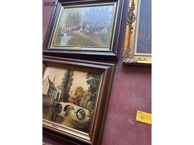 Lot 88 - lot schilderijen diverse olieverf - getekend - afbeelding 5 van  10