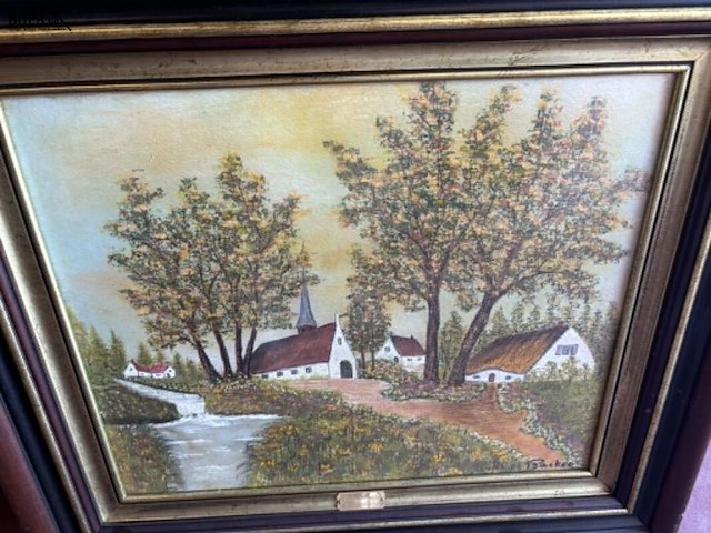 Lot 88 - lot schilderijen diverse olieverf - getekend - afbeelding 7 van  10