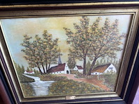 Lot 88 - lot schilderijen diverse olieverf - getekend - afbeelding 7 van  10