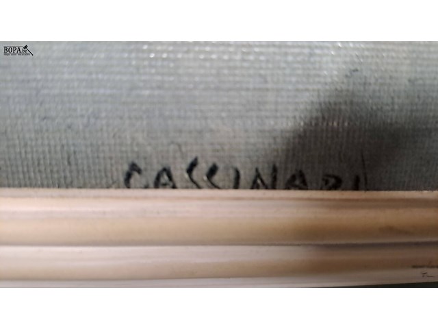 Lot 88 - naakt portret op doek, getekend - afbeelding 2 van  2