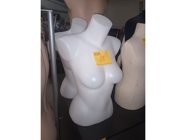 Lot 88 - paspop vrouw buste. 2 stuks - afbeelding 1 van  2