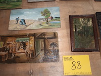 Lot 88 - schilderij op plank. 8 stuks - afbeelding 4 van  5