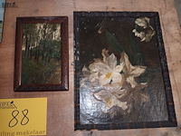 Lot 88 - schilderij op plank. 8 stuks - afbeelding 5 van  5