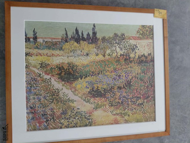 Lot 89 - ingelijste poster tuin te arles van van gogh - afbeelding 2 van  2